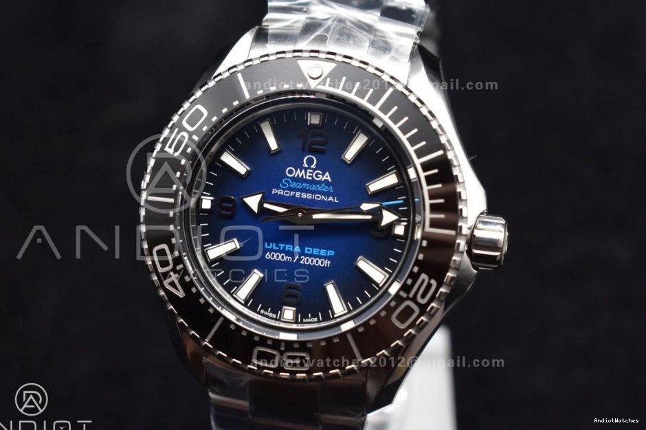 Ultra Blue 1:1 458 Bracelet A8912 Dial Clone Deep Attractive SS SBF on Deep Seamaster Edition Super SS 6000M Best 1229